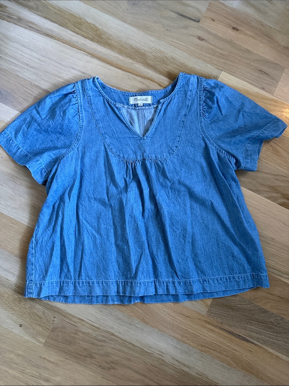 Madewell Denim Popover Swing Top - Picture 2 of 6